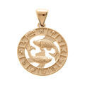 Pendentifs sur Artemare : Pendentif en vermeil m&eacute;daille zodiaque Poissons