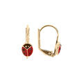 Boucles d'oreille sur Artemare : Boucles d'oreille en plaqu&eacute; or coccinelle et fermoir dormeuse