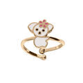 Bagues sur Artemare : Bague en plaqu&eacute; or koala blanc r&eacute;glable