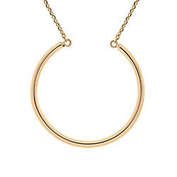 Collier charms en plaqu&eacute; or cercle GM 50+5cm