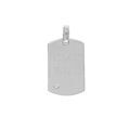 Pendentif en argent rhodi&eacute; plaque G.I &agrave; graver 20*11mm avec oxyde blanc serti
