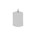 Pendentif en argent rhodi&eacute; plaque G.I &agrave; graver 25*14mm avec oxyde blanc serti