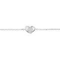 Bracelet en argent rhodi&eacute; cha&icirc;ne avec coeur et oxydes blancs sertis 16+3cm Artemare