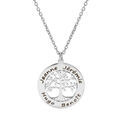 Colliers sur Artemare : Collier en argent rhodi&eacute; cha&icirc;ne avec pendentif pr&eacute;noms &agrave; graver petit arbre de vie 20mm longueur 38+4cm