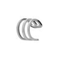 Boucles d'oreille sur Artemare : Boucles d'oreille manchette en argent rhodi&eacute; motif 3 rangs (&agrave; l'unit&eacute;)