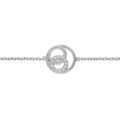 Bracelets sur Artemare : Bracelet en argent rhodi&eacute; cha&icirc;ne avec cercles et oxydes blancs sertis 16+2cm