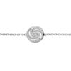 Bracelet en argent rhodi&eacute; cha&icirc;ne avec cercle oxydes blancs sertis 16+2cm