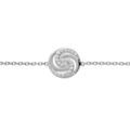 Bracelet en argent rhodi&eacute; cha&icirc;ne avec cercle oxydes blancs sertis 16+2cm