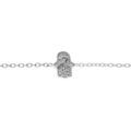 Bracelet en argent rhodi&eacute; cha&icirc;ne avec main de fatma et oxydes blancs sertis 16+3cm Artemare