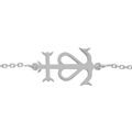 Bracelet en argent rhodi&eacute; cha&icirc;ne maille for&ccedil;at et croix camarguaise 15+3cm - Symbole de la Camargue Artemare