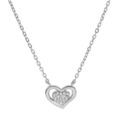 Colliers sur Artemare : Collier en argent rhodi&eacute; cha&icirc;ne avec pendentif coeur oxydes blancs sertis 42+3cm