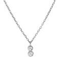 Collier en argent rhodi&eacute; cha&icirc;ne avec pendentif oxydes blancs sertis clos 40+3cm