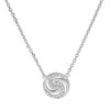 Collier en argent rhodi&eacute; cha&icirc;ne avec pendentif cercle et spirale avec oxydes blancs sertis 38+4cm