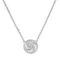 Colliers sur Artemare : Collier en argent rhodi&eacute; cha&icirc;ne avec pendentif cercle et spirale avec oxydes blancs sertis 38+4cm