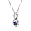 Colliers sur Artemare : Collier en argent rhodi&eacute; cha&icirc;ne avec pendentif infini oxydes bleus et blancs sertis 40+5cm
