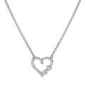 Collier en argent rhodi&eacute; cha&icirc;ne avec pendentif coeur et infini et oxydes blancs sertis 38+4cm