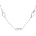Collier en argent rhodi&eacute; cha&icirc;ne avec coeurs et infinis 42+3cm Artemare