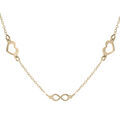 Colliers sur Artemare : Collier en argent et dorure jaune cha&icirc;ne avec coeurs et infinis 42+3cm