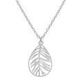 Collier en argent rhodi&eacute; cha&icirc;ne avec pendentif feuillage 42+3cm