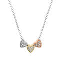 Collier en argent rhodi&eacute; cha&icirc;ne avec pendentif 3 coeurs 40+5cm Artemare