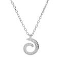 Colliers sur Artemare : Collier en argent rhodi&eacute; cha&icirc;ne avec pendentif spirale pav&eacute;e d'oxydes blancs sertis 40+5cm
