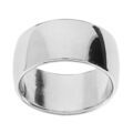 Bagues sur Artemare : Bague en argent rhodi&eacute; massive ruban bomb&eacute;e 12mm