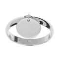 Bagues sur Artemare : Alliance en argent platin&eacute; demi jonc 3mm avec pampille lisse &agrave; graver
