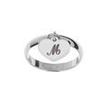 Alliance en argent platin&eacute; demi jonc 3mm avec pampille coeur &agrave; graver
