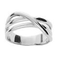 Bague en argent rhodi&eacute; fils crois&eacute;s