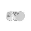 Bagues sur Artemare : Bague en argent palladium martel&eacute;e anneau 7mm avec pastille ronde &agrave; graver