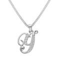 Collier avec pendentif en argent rhodi&eacute; initiale Y majuscule avec oxydes blancs sertis longueur 42cm + 3cm Artemare