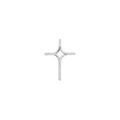 Pendentif en argent rhodi&eacute; croix stylis&eacute;e avec oxydes blancs sertis