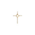 Pendentif en argent et dorure jaune croix stylis&eacute;e avec oxydes blancs sertis