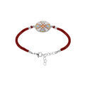 Bracelets sur Artemare : Bracelet Stella Mia en acier cordon rouge pastille multi couleur et Nacre bracelet 16+3cm