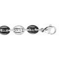 Chaine sur Artemare : Bracelet en acier maille grain caf&eacute; massive acier et noir en 8mm 21,5cm