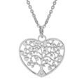 Colliers sur Artemare : Collier en acier cha&icirc;ne avec pendentif coeur arbre de vie decoup&eacute; 22mm 40+5cm