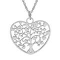 Collier en acier cha&icirc;ne avec pendentif coeur arbre de vie decoup&eacute; 28mm 40+5cm Artemare