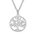 Colliers sur Artemare : Collier en acier cha&icirc;ne avec pendentif rond arbre de vie decoup&eacute; 20mm 40+5cm