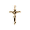 Pendentif en acier et PVD jaune J&eacute;sus Christ sur la croix