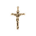 Pendentif en acier et PVD jaune J&eacute;sus Christ sur la croix Artemare