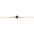 Bracelets sur Artemare : Bracelet en vermeil cha&icirc;ne avec Saphir v&eacute;ritable et Topazes blanches 16+3cm