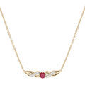 Collier en vermeil cha&icirc;ne avec motif infini Rubis v&eacute;ritable et Topazes blanches 42+3cm Artemare