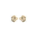Boucles d'oreille tige en plaqu&eacute; or noeud d'amour sertis Artemare