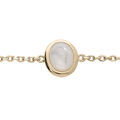 Bracelet en plaqu&eacute; or cha&icirc;ne avec Nacre v&eacute;ritable cercl&eacute;e 16+3cm Artemare
