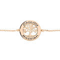 Bracelet en plaqu&eacute; or rose cha&icirc;ne avec pastille &agrave; graver petit arbre de vie 20mm 15,5+3cm Artemare