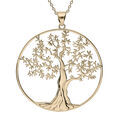 Collier en plaqu&eacute; or cha&icirc;ne avec pendentif arbre de vie 44+5cm Artemare