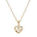 Collier en plaqu&eacute; or cha&icirc;ne avec pendentif coeur et infini oxydes blancs sertis 40+5cm