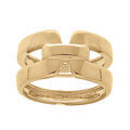 Bagues sur Artemare : Bague en plaqu&eacute; or large2 bandes lisses ajour&eacute;es