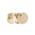 Bague en plaqu&eacute; or martel&eacute;e anneau 7mm et pastille ronde Artemare
