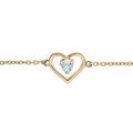 Bracelets sur Artemare : Bracelet en plaqu&eacute; or cha&icirc;ne avec coeur et oxyde bleu ciel 14+3cm
